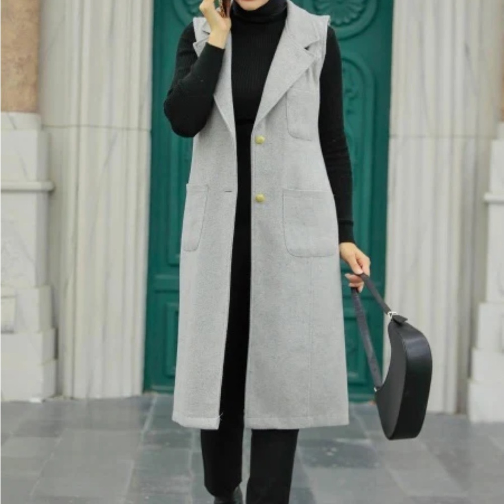 Women’s BUTTON DOWN BELTED VEST with Silver Buttons